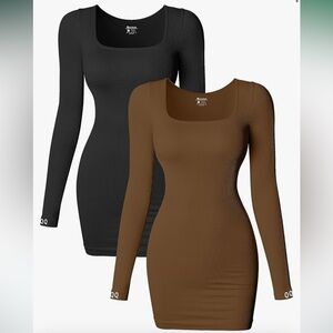 😍NWT Bundle 2 long sleeve ribbed dresses